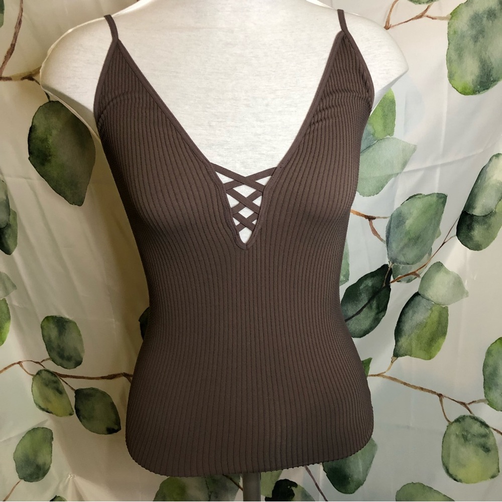 Free People Intimately Tank Brown Ribbed